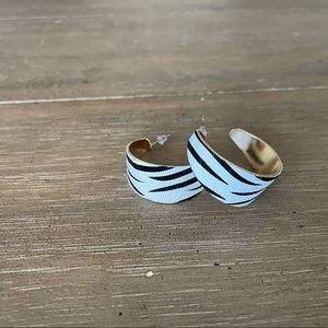 Zebra Print Hoop Earrings